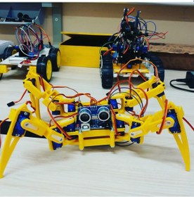 Resim Arduino Örümcek Robot Projesi Plastik Set Siyah 