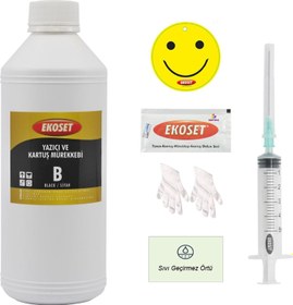Resim Ekoset Canon uyumlu Mürekkep Tanklı yazıcılar için Siyah 1 Litre 