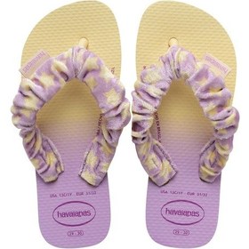 Resim Havaianas Sarı - Lila Kız Çocuk Plaj Terliği Kıds Fluffy-14299 
