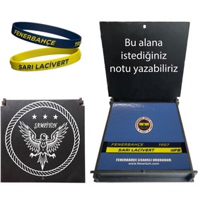 Resim Fenerbahçe Lisanslı Siyah Ahşap Kutulu Sarı-Lacivert Bileklik 