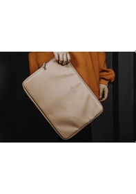 Resim Laptop Kılıfı Suni Deri Iç Ölçüleri: 27x37 Cm Somon 