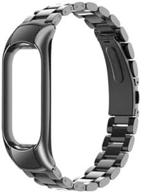 Resim Gpack Xiaomi Mi Band 5 ile Uyumlu Metal Çıtçıtlı Armband Kordon, Siyah 