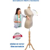 Resim Manken İstanbul Yüksek Kalite 40 Beden Keten Kumaş Iğne Batabilen Prova Mankeni Terzi Mankeni 