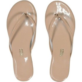 Resim Kadın Rugan Krem Parmak Arası Terlik Rugan Krem 