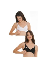 Resim Parlingerie 2li Hamile Modal Kaplı Emzirme Sütyeni Siyah - Beyaz 