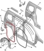 Resim Opel Combo (2019-2023) Sağ Arka Kapı Çerçeve Lastik Fitili (Orijinal) 