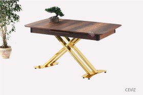 Resim Açılır Milano Masa Mdf X Gold Metal Ayak ( Ortadan Açılır ) 70x120 cm 