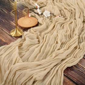 Resim 5 adet Zarif Bej Polyester Masa Koşucu - Bohem Tarzı, Pürüzsüz Dokulu, Dikdörtgen Tatil Masa Dekoru, Noel, Düğünler, Ev ve Oda Dekoru, Dayanıklı Polyester Kumaş, Etkinlik Planlayıcıları ve İç Mimarlar için Mükemmel, Etkinlik Masa Düzeni | Bohem Masa Düzeni | Pürüzsüz Dokulu Kumaş, Masa Süsleri 