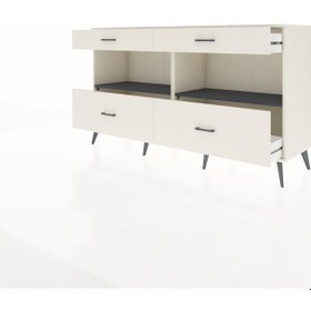 Resim Hyperion Konsol 2 Raflı 4 Çekmeceli 176x44x99 Aytaşı-antrasit/ay Aytaşı-antrasit/aytaşı 