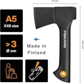 Resim Kamp Baltası, Masif, Taşıma Çantası Ile, Yapışmaz Kaplama, Çelik Bıçak/fiberglas Plastik Sap, Siyah, A5, Uzunluk: 26 Cm, 566 G, 1051084 