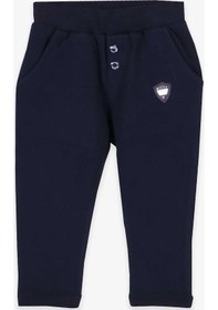 Resim Breeze Erkek Bebek Eşofman Altı Armalı Basic Lacivert (9 Ay-3 Yaş) 