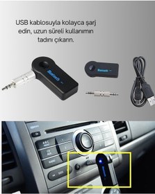 Resim Araç İçi Bluetooth Aux Adaptörü Ve Telefon Görüşme Cihazı - Lisinya 
