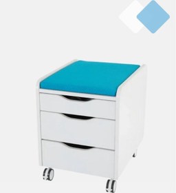 Resim Creo Mobili İlkokul Çocukları İçin Oturulabilir Keson, Çekmeceli Keson - Taşıma kap. 100kg, Beyaz/Mavi - Sirius 