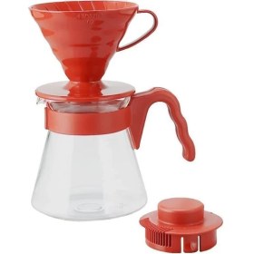 Resim HARIO V60 KAHVE DEMLEME SETİ (KIRMIZI) 
