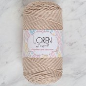 Resim Loren Polyester Soft Macrame Taş Rengi El Örgü İpi - LM005 - 34428 