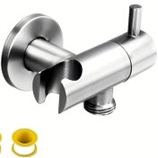 Resim Tongdashop 1 Adet Fırçalanmış 304 Paslanmaz Çelik G1/2 Valf Braket Tek Soğuk Açılı Vana Banyo Tuvalet 