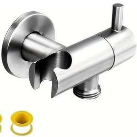 Resim Tongdashop 1 Adet Fırçalanmış 304 Paslanmaz Çelik G1/2 Valf Braket Tek Soğuk Açılı Vana Banyo Tuvalet 
