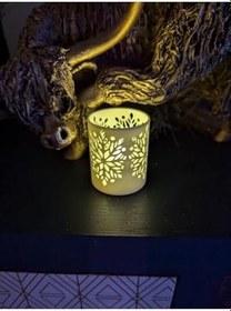 Resim TSC Geometrik Tasarım PLA Mumluk - El Yapımı Dekor Led Mumluk 13CM 