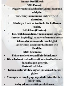 Resim Mrmpro Kadın Lacivert Fitilli Görünümlü Kalın Askılı Basic Atlet Body %95 Pamuk Beyaz 