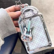 Resim Rock Bells Sevimli Kedi 3 İnç Kart Tutucu PVC Öğrenci Favori Sıkma Fotoğraf Depolama Kutusu 