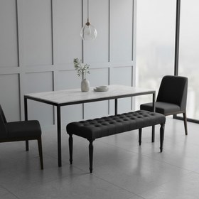Resim Retro Kapitone Ahşap Bank - 90x40 