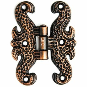 Resim ARON Dekoratif Eskitme Kelebek Menteşe Antik Bakır Büyük Mobilya Menteşesi 