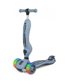 Resim Smart Oturaklı Çocuk Scooter 3 Tekerlekli Led Işıklı Scooter Yükseklik Ayarlı - Mavi Askeri Mavi 