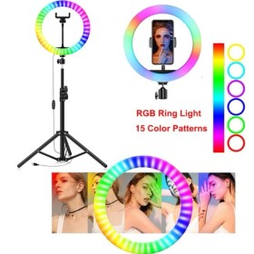 Resim Asfal 210 cm Tripod -Led Halka Işık Youtuber Tiktok Makyaj Stüdyo Işığı Ring Light 