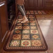Resim 1 adet Vintage Çiçekli Diyatomit Mat - Ultra Emici, Kaymaz Mutfak Halısı, Banyo Zemin Matı, Giriş Halısı, Makine Yıkanabilir, Ev, Çamaşır Odası, Banyo Dekoru, Banyo Halısı için İdeal 