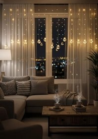 Resim BUFFER Kumandalı LED Dekoratif Sarkıt Aydınlatma, 10 Sarkıtlı Top İçi Mini Toplu, Cam, Günışığı Rengi, Modern Stil, Uzaktan Kumanda ile Kontrol 