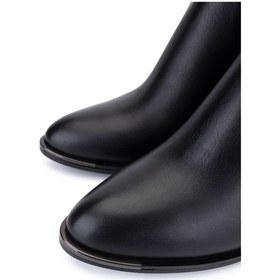 Resim Tamer Tanca Kadın Hakiki Deri Siyah Deri Topuklu Bot 488 2052 Bn Bot Sk25-26 Sıyah Dr Siyah 