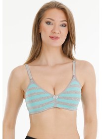Resim Parlingerie Kapsız Emzirme Sütyeni Çizgili Mint-gri 