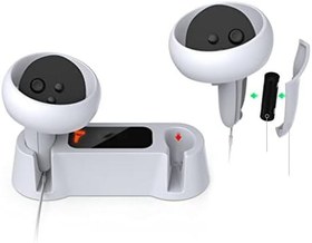 Resim For Oculus Quest 2 VR Multifunctional Controller Charging Station, Multifunctional Cooling Base, Dual Charger Docking Station for Oculus Quest 2 VR Holder (White, Oculus Quest 2) TY-18170 