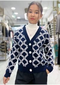 Resim Minimoda Kids Play Yazılı Düğmeli Kız Hırka 