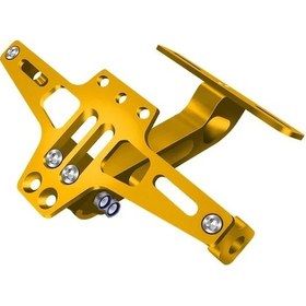 Resim Hightower Yeni Motosiklet Aksesuarları Altın Sku Evrensel Ayarlanabilir Alüminyum Plaka Tutucu 