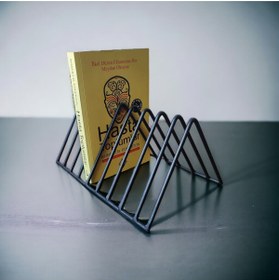 Resim dekorigo Üçgen 9 Gözlü Metal Dekoratif Masaüstü/ Plaklık/ Dergilik/ Kitaplık 28x18cm 