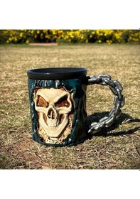 Resim Dükkan Design Ghost Rider Kabartmalı Seramik Kupa Çok Renkli 