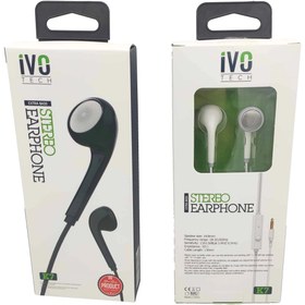 Resim Stereo Earphone Kablolu Kulaklık Siyah Beyaz İvotech K7 