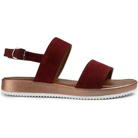 Resim Deery Hakiki Süet Bordo Kadın Sandalet Bordo (492261912) Bordo 