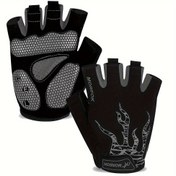 Resim Her Bedene Uygun - 5mm Jel Dolgulu Unisex Bisiklet Eldiveni, Yarım Parmak MTB Bisiklet Eldivenleri Fitness/Spor/Açık Hava Sporları için Nefes Alabilir & Renkli Tasarım 