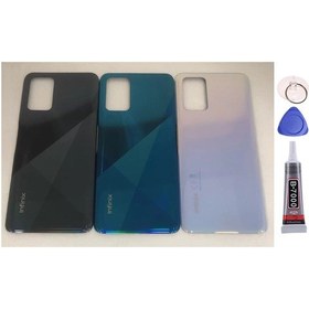 Resim İnfinix Note 8 Mavi Arka Kapak Batarya Kapağı Pil Kapağı Yapışkan Ve Sökme Aparatıyla Beraber Full Set Mavi 