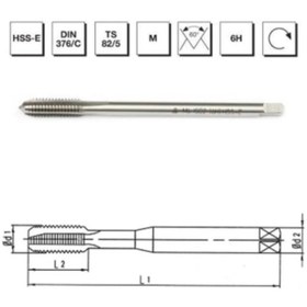 Resim Dia HSSE DIN376/B MAK.KLVZ. M14x2 (6H) DİATOOLS 