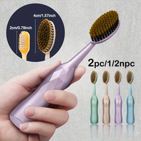 Resim Yikuole 2/4 Adet Dev Boyunlu Diş Fırçası, 1 Dakika Hızlı Fırçalama, Uzatılmış ve Genişletilmiş Ev Yumuşak Fırça Taşınabilir Duran Diş Fırçası Yüksek Yoğunluklu Yoğun Fırçalar Basit Kaymaz Şık Fırça Tutucu 