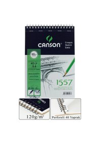 Resim Telli Eskiz Defteri Canson 1557 A4 Spiralli 40 Yaprak 1 Adet 120 Gr 210x297 Mm Üstten Açılmalı Karakalem Sketch Book 