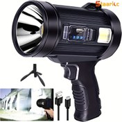 Resim Staaricc Şarj Edilebilir Spot Işık Feneri, 3 Ana Mod ve 4 Renk Filtreli Ultra Parlak Standlı LED Spot Işıklı Elde Taşınabilir Dış Mekan IPX4, USB Kablosu Dahil, Tekne Gezintisi, Avlanma, Kampçılık İçin Uygun 
