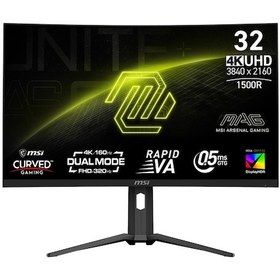 Resim Msı Mag 321cupdf 32" 4k 160hz Fhd 320hz 0.5ms Hdmı Dp 15w Freesync Curved 1500r Uhd-fhd Va Monitör 