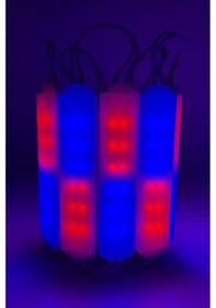 Resim 12 Volt 12 Ledli 3 Watt Kırmızı-Mavi Animasyonlu Çakar Modül Led 5 Adet 
