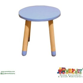 Resim Woodnjoy Wood & Joy Doğal Ahşap Renkli Çocuk Tabure Lila Lila 