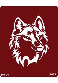 Resim Airbrush Tattoo Vahşi Bozkurt Yapışkanlı Stencil Süsleme Ve Boyama Kalıbı Kına Kalıbı 