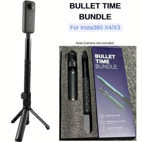 Resim Insta360 X Serisi & DJI Aksiyon Kamerası Bullet Time Paketi: 360° Dönebilen Sap, Dokulu Tutamaçlı ABS Tripod Standı, Insta360 ONE X/X3/GO 3 & DJI Hero 11/10/9 ile Uyumlu, 3kg'a Kadar Taşıma Kapasitesi, Siyah, Sosyal Medya Aracı | Dokulu Tutamaç Sapı | Dayanıklı Yapı 